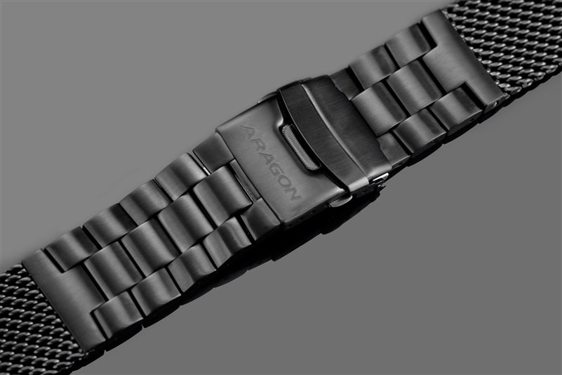 Mesh Bracelet Brushed 22mm (IP BLACK)