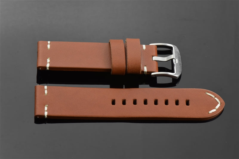 Leather Strap 22mm Fit up to 8" Wrist