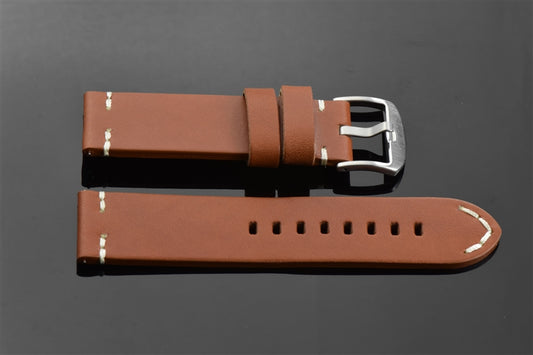 Leather Strap 22mm Fit up to 8" Wrist