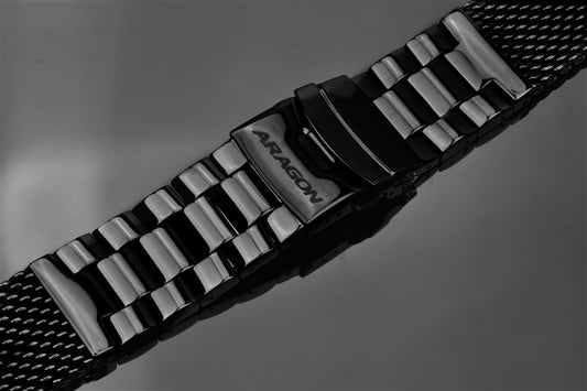 Mesh Bracelet Polished 22mm (IP BLACK)
