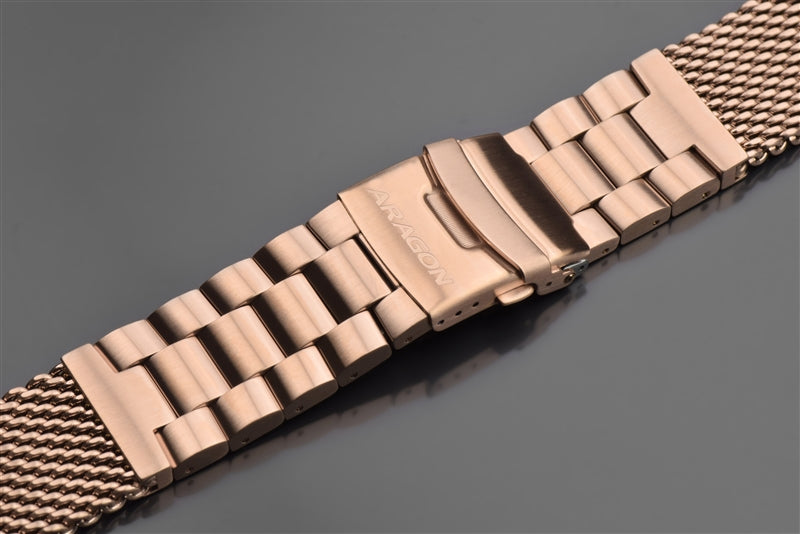 Mesh Bracelet Brushed 22mm IP Rose Gold