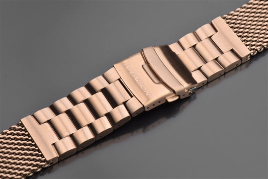 Mesh Bracelet Brushed 22mm IP Rose Gold