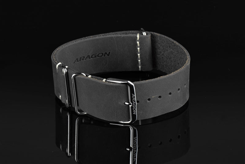 Leather Nato Strap 22mm Fit up to 8" Wrist