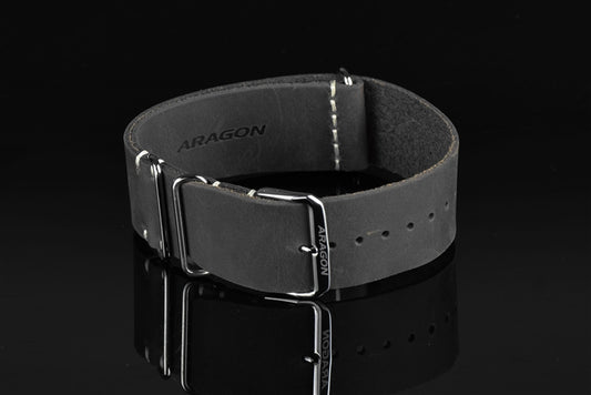 Leather Nato Strap 22mm Fit up to 8" Wrist