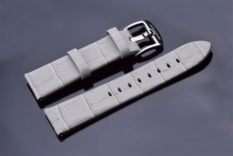 Leather Strap 22mm (Light Grey)
