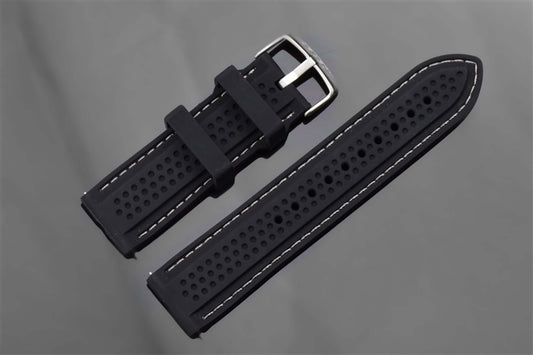 Silicone Strap White Stitching 24mm