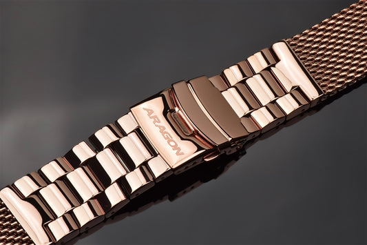 Mesh Bracelet Polished 24mm Rose Gold