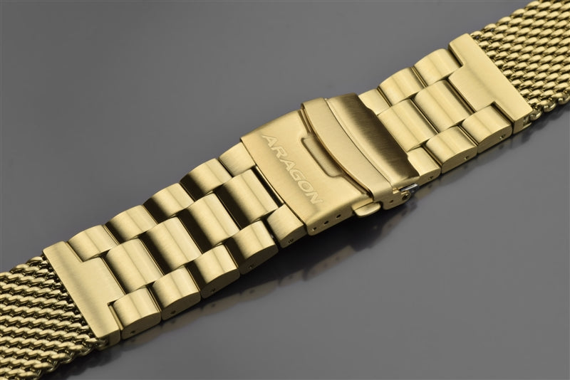 Mesh Bracelet Polished 24mm IP Gold