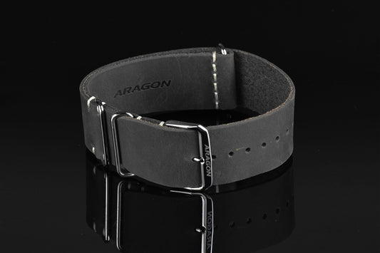 Leather Nato Strap 24mm Fit up to 8" Wrist