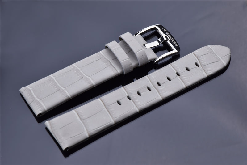 Leather Strap 24mm (Light Grey)
